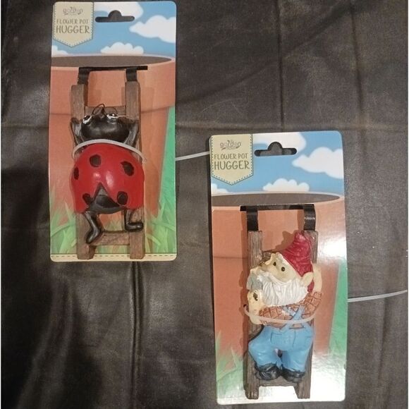3 for $26 - Gnome & Lady Bug Flower Pot Hugger - Picture 1 of 4